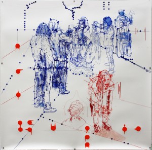 Atonal Group (Cannaregio 3), 2014 mixed media on paper 130 x130cm