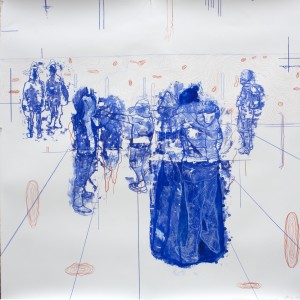 Atonal Group (Cannaregio 10), 2014 mixed media on paper 130 x130cm