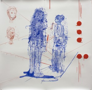 Atonal Group (Cannaregio 7), 2014 mixed media on paper, 130 x130 cm