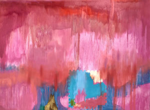 Pink Vaiance (Haze), 2021, 185cm x 250cm oil and acrylic on linen
